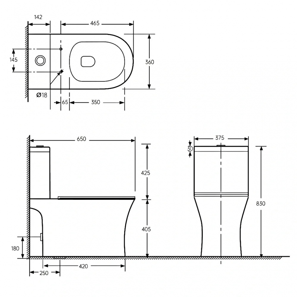 Унитаз-компакт VOLLE CADIZ 2.0 VORTICE, с сиденьем Duroplast slow-closing