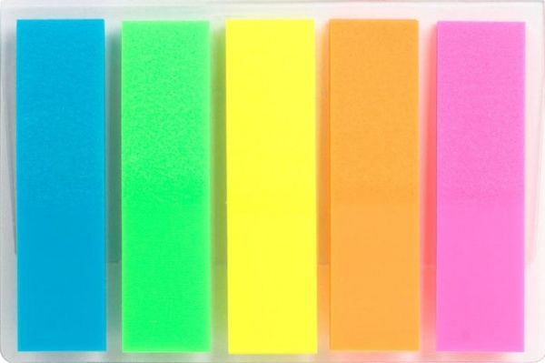 Стикер-закладка неоновая 5 цветов 12х45 мм 125 шт. 37010 Axent