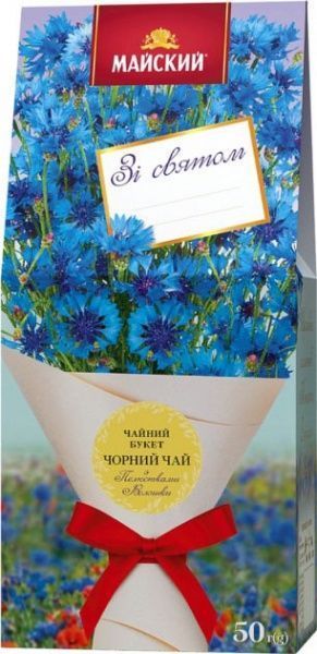 Чай черный Майский Чайный букет с лепестками василька 50 г 