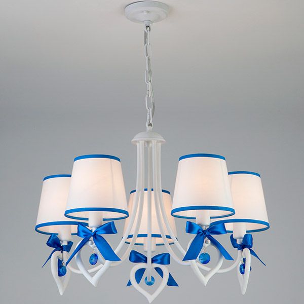 Люстра подвесная Strotskis Terry 5x40 Вт E14 сине-белый 60066/5 