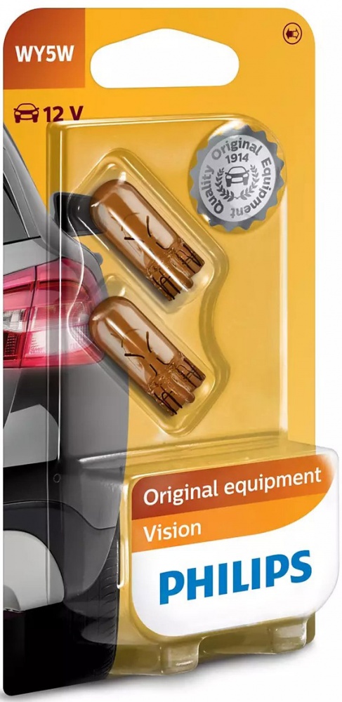 Автолампа накаливания Philips Vision WY5W 5 Вт 2 шт.(12396NAB2)
