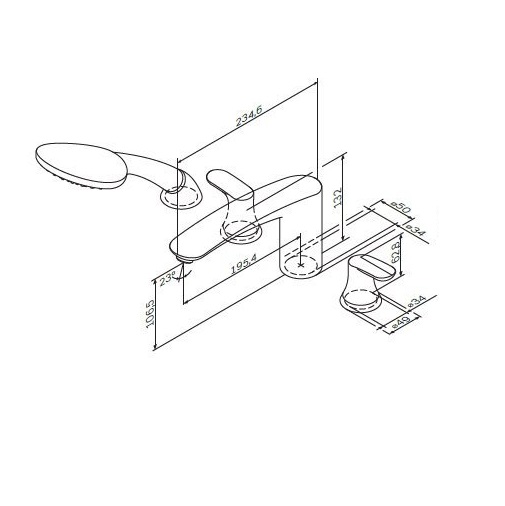 Смеситель для ванны AM.PM 4-секционный Like F8001300