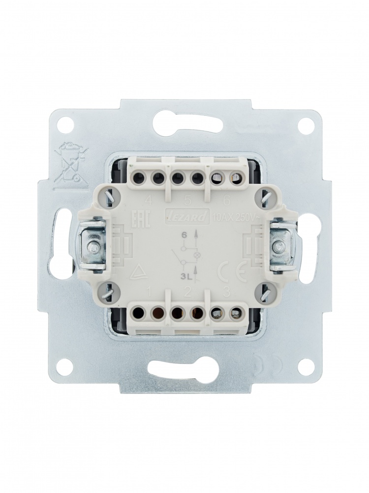 Вимикач одноклавішний Lezard Vesna з підсвіткою антрацит 742-4288-111