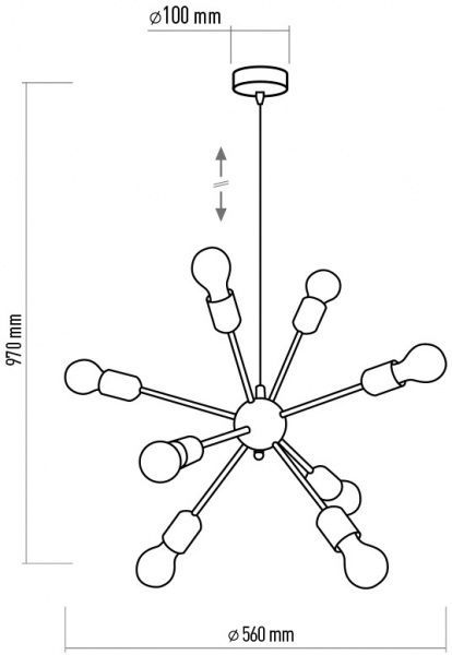 Люстра підвісна TK Lighting Estrella 1468 8x60 Вт E27 бронза/чорний 
