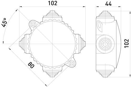 Коробка розподільча E.NEXT e.db.carb.4w.(КОР-74) карболіт s027039