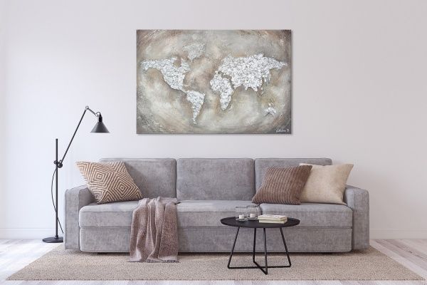 Картина Серебрянная карта 80x120 см Юрис Проф Арт 