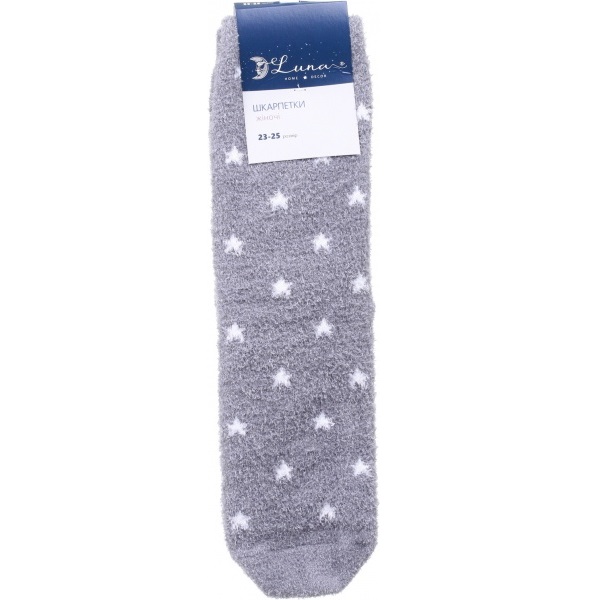 Носки женские Luna пушистые Звезды р. 23-25 серый 