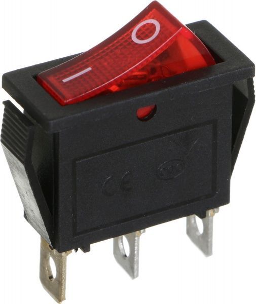 Переключатель клавишный с подсветкой E.NEXT e.switch.key.03 3 pin красный s2040003