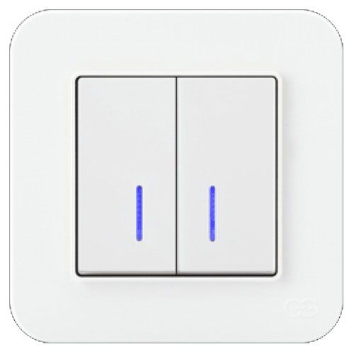 Вимикач двоклавішний Gunsan RADIUS з підсвіткою 10 А 250В білий 01 37 93 00 100 104