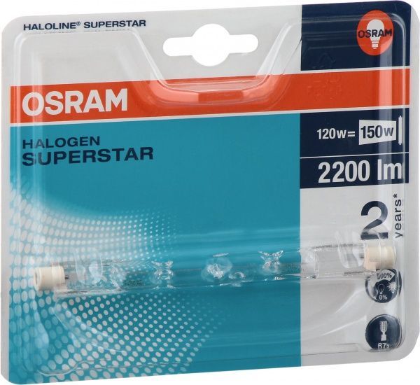 Лампа галогенная Osram 120 Вт R7S 220 В прозрачная (4008321977656) 