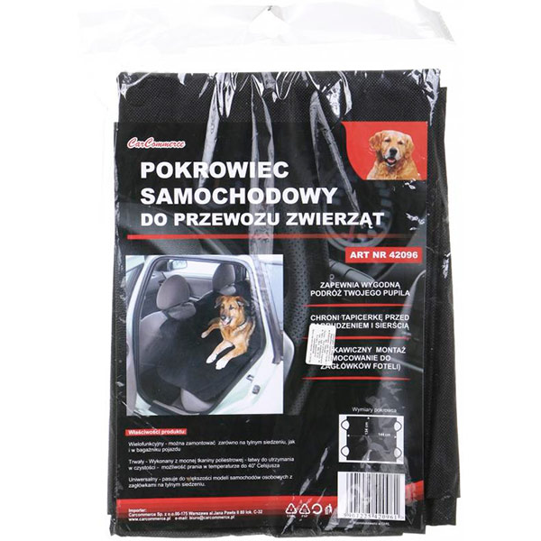 Накидка (гамак) на автомобільне сидіння для тварин 134x144 см CarCommerce чорний