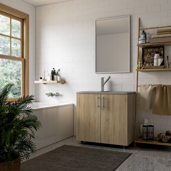 Тумба напольная Грейд 80 см под умывальник дуб сонома