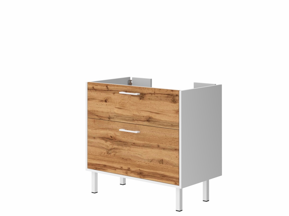 Тумба ЮВЕНТА Afina 80 см Біла + Дуб Вотан під стільницю або умивальник Piedra 80