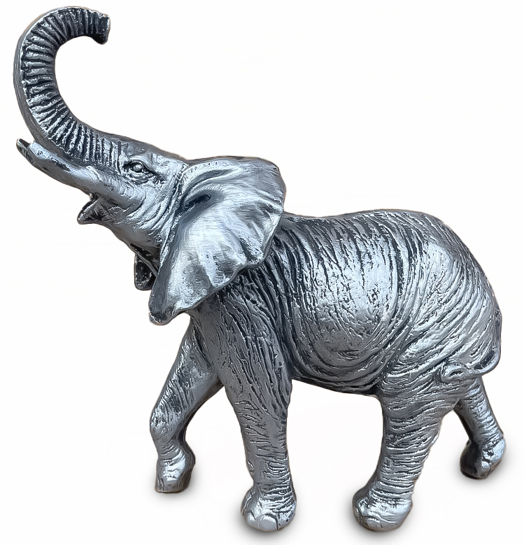 Статуэтка декоративная Слон С серебро 26х12х12 см серебро