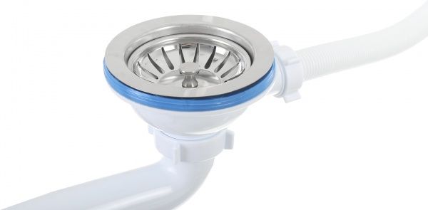 Сифон для кухонной мойки Water House с гибкой трубой 40 * 50, + круглый перелив MC-02-ES