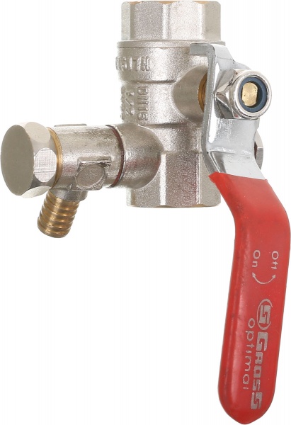 Кран кульовий Gross Gross Optimal Ду15 1/2 зі спусн. В-В важиль черв