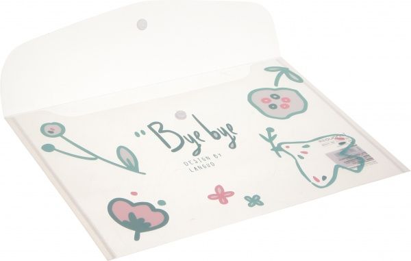 Папка-конверт Рисунки цветов белые