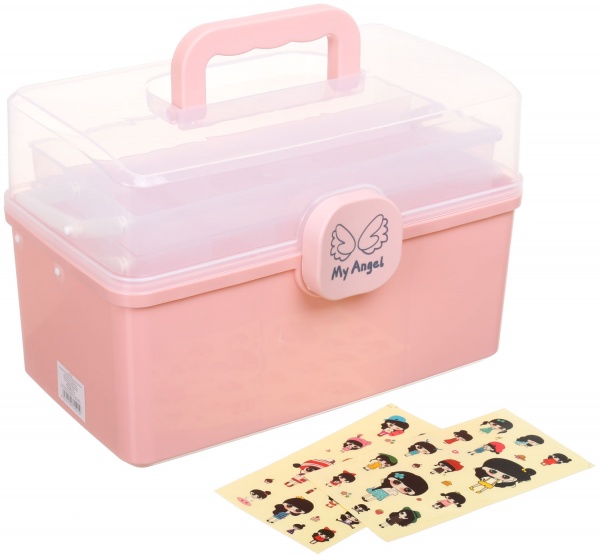 Органайзер для косметики розкладний 33х18,5х22,5 см рожевий 