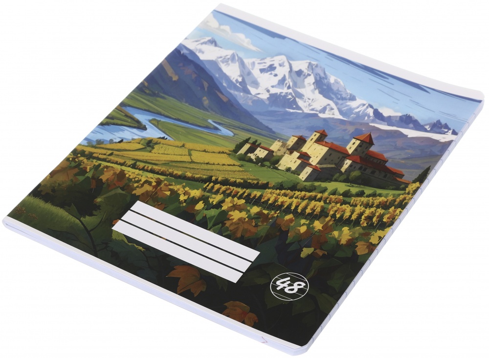 Тетрадь школьная Pixel landscape2_25 48 листов в линейку Nota Bene