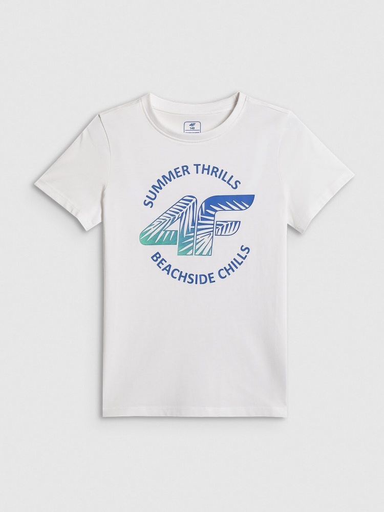 Футболка 4F TSHIRT M3284 4FJWSS26TTSHM3284-10S р.134 білий