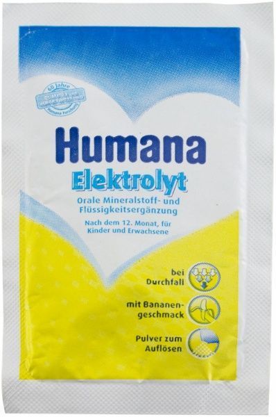 Суха лікувальна суміш Humana Elektrolyt із бананом 6,25 г 4820086820028