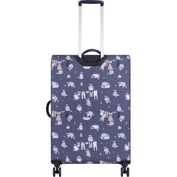 Чемодан Bagland Леон 90 л серый с рисунком 220 (0037966274) 