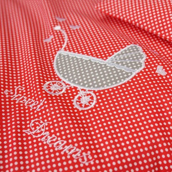 Комплект постельного белья IDEIA в коляску Бязь Горошек 60х80 см красный 8000010446 