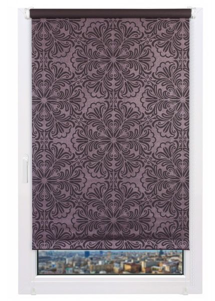 Ролета мини Delfa Металлик Принт 48x170 см шоколадная 