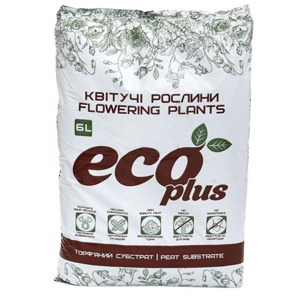 Субстрат Eco Plus для цветущих растений 6 л