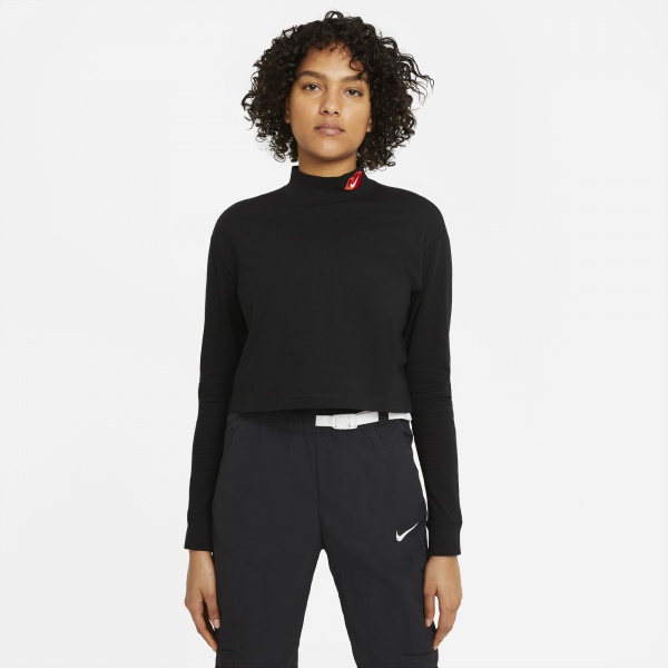 Футболка Nike W NSW TEE LS MOCK LOVE DB9735-010 р.2XL чорний