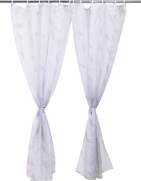 Набор кухонных тюлей Woodblock серый 2 шт. 140х160 см La Nuit