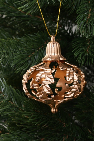 Декоративная подвеска Волчок 7x9 см золотой NY21044