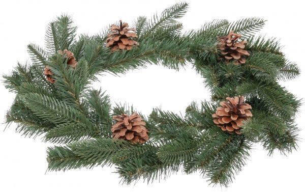 Венок новогодний украшенный шишками d550 мм 