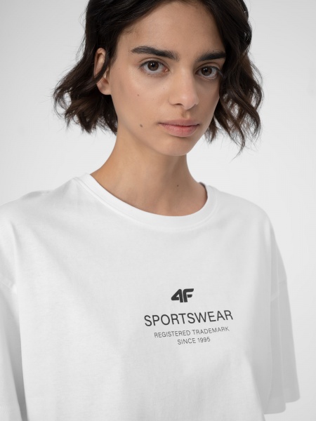 Футболка 4F TSHIRT F338 SS23 4FSS23TTSHF338-10S р.S білий