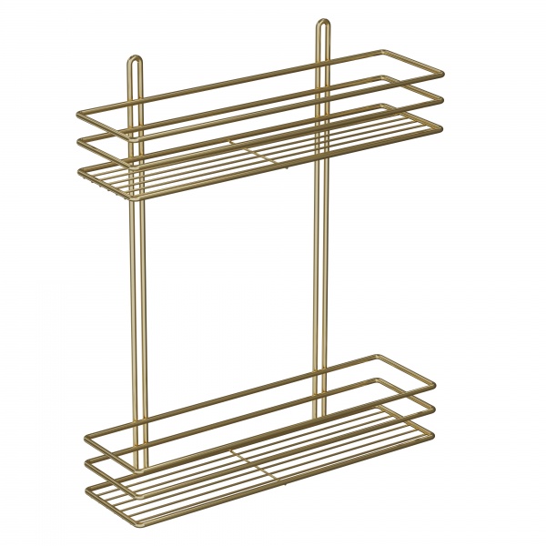 Полка для ванной Украина прямокутна 35 см 2-ярусна 3-контурна золото 