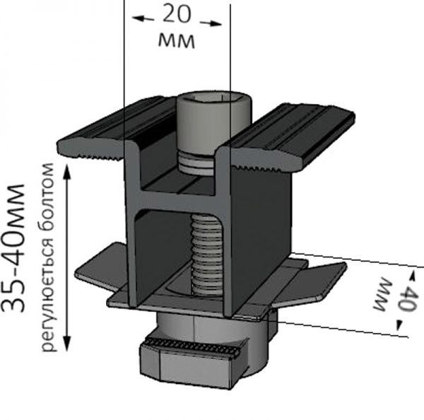 Крепеж 2 шт. Kripter t-uni Т-образный универсальный в сборе