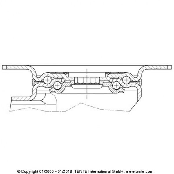 Колесо поворотне з гальмом 3377 DVR 200 P63 TENTE 