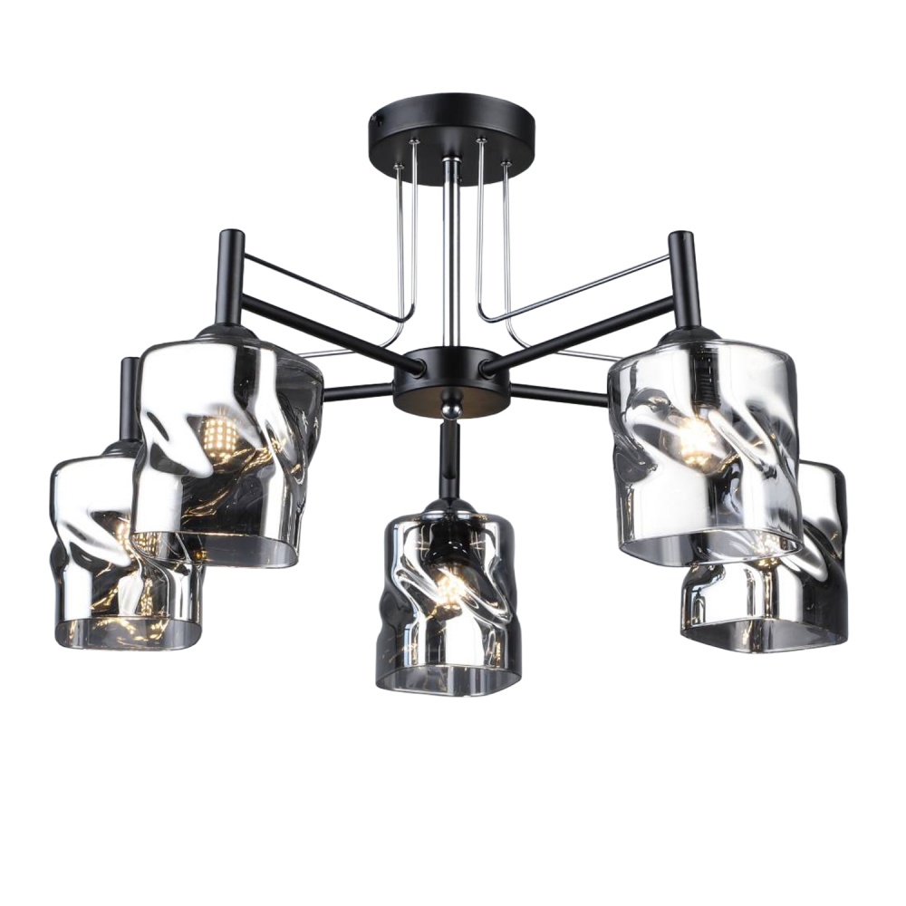 Люстра потолочная Victoria Lighting 5x60 Вт E27 черный Person/PL5 black