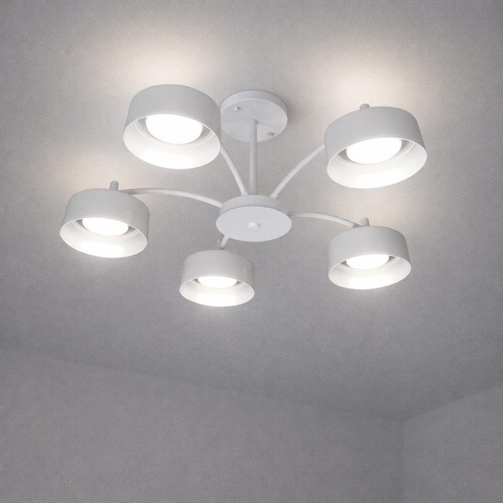 Люстра потолочная LIGHT SET DUSHA MS241 5x12 Вт GX53 белый/молочный