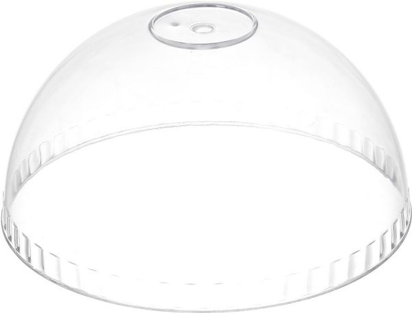 Блюдо з пластиковою кришкою 23 см, порцеляна, біле 