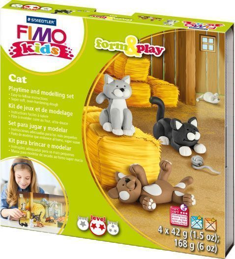 Набір пластики Fimo Котики 4 кольори 42 г 