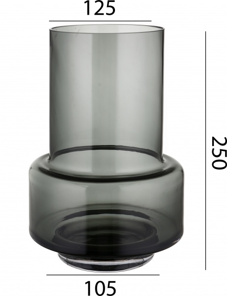 Ваза стеклянная Wrzesniak Glassworks Колба 15-3881A 25,5 см серый 