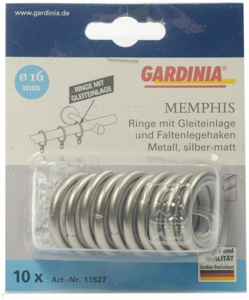 Кольцо з крючком Gardinia Memphis наборной d16 мм серебряный 