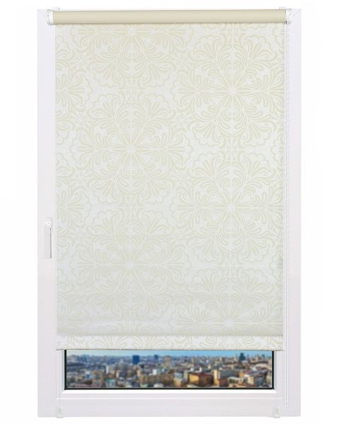 Ролета мини Delfa Металлик Принт 48x170 см кремовая 