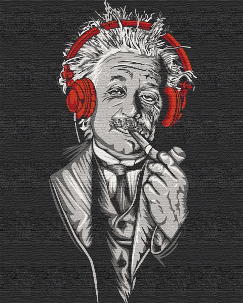 Картина за номерами Ейнштейн в навушниках 10314-AC 40х50 см ArtCraft 