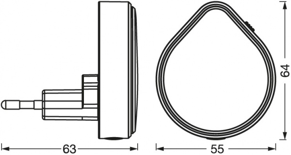 Нічник-розетка Ledvance Lunetta Raindrop Dim 0,5 Вт білий 