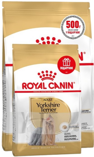 Корм сухой Royal Canin для собак Yorkshire Terrier Adult (11529) 500 г + 1,5 кг