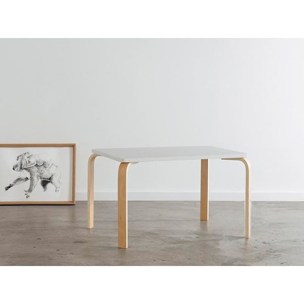 Столик прямокутний бук/білий