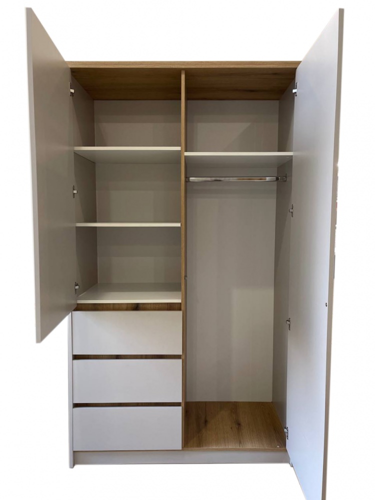 Шафа гардеробна Kartissa Гектор 2д3ш 2065 x1200x526 мм кашемір / дуб евок прибережний / кашемір