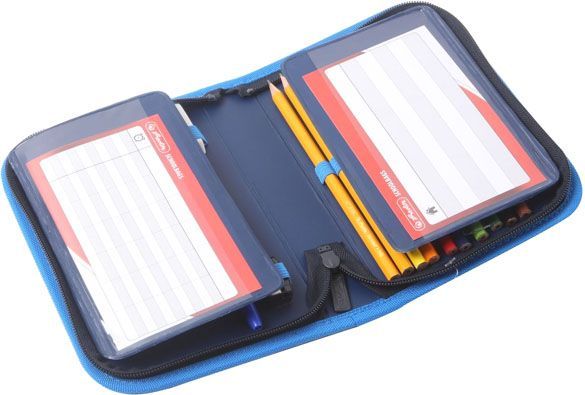 Пенал 31 предмет Kick It 50020997 Herlitz темно-синий